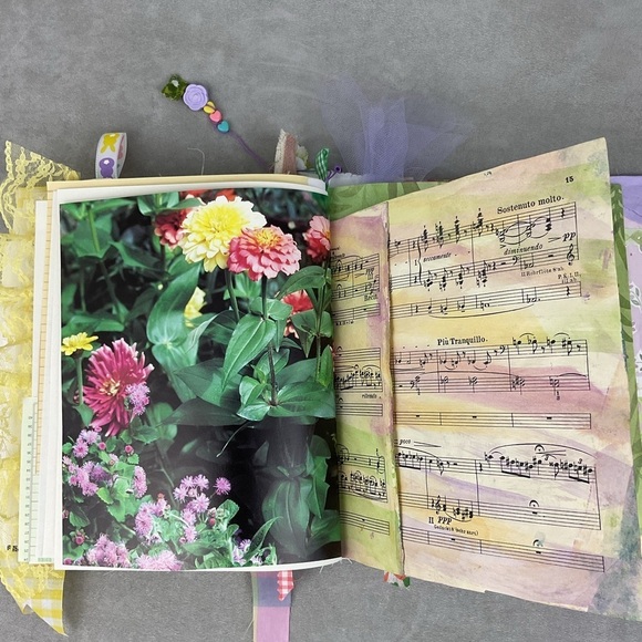 Handmade bunny Easter junk journal (semi bare style) with lots vintage ephemera - Picture 10 of 16